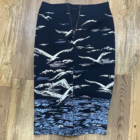 Anthropologie Blue Shorebird Seagull Pencil Skirt Size 0 - Picture 5 of 5